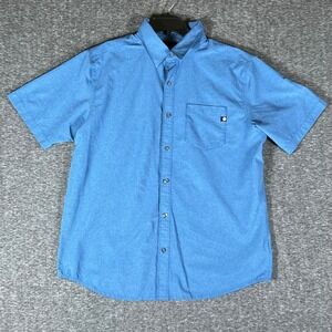 Marmot Mens XL Blue Button Down‎ Short Sleeve Lightweight Shirt